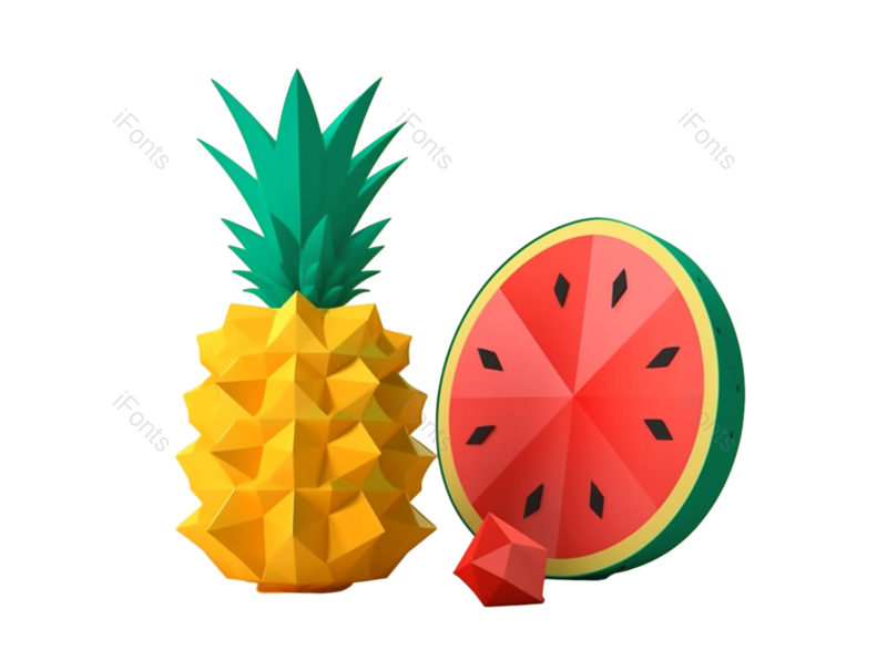 西瓜图片,手绘菠萝元素,卡通西瓜PNG,夏天免抠素材